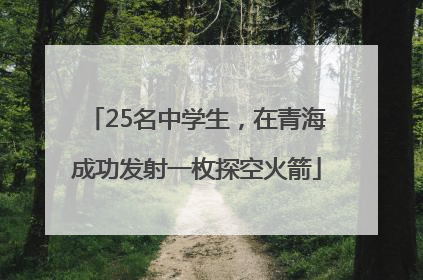 25名中学生，在青海成功发射一枚探空火箭