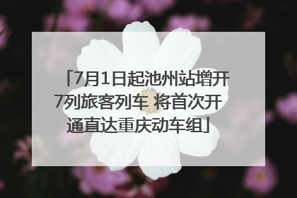 7月1日起池州站增开7列旅客列车 将首次开通直达重庆动车组
