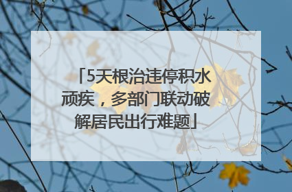 5天根治违停积水顽疾，多部门联动破解居民出行难题