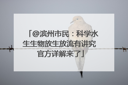 @滨州市民：科学水生生物放生放流有讲究 官方详解来了