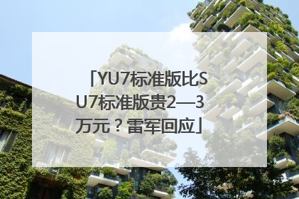 YU7标准版比SU7标准版贵2—3万元？雷军回应